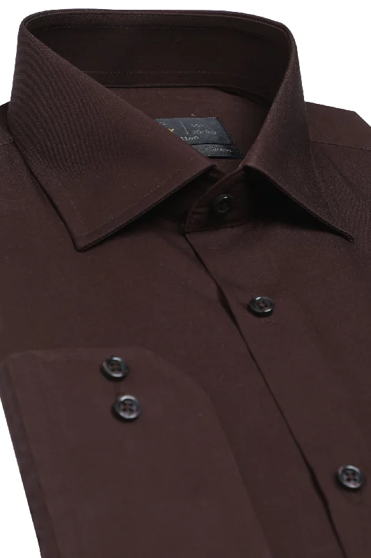 Dark Brown Plain Formal ShirtCycling Shirts