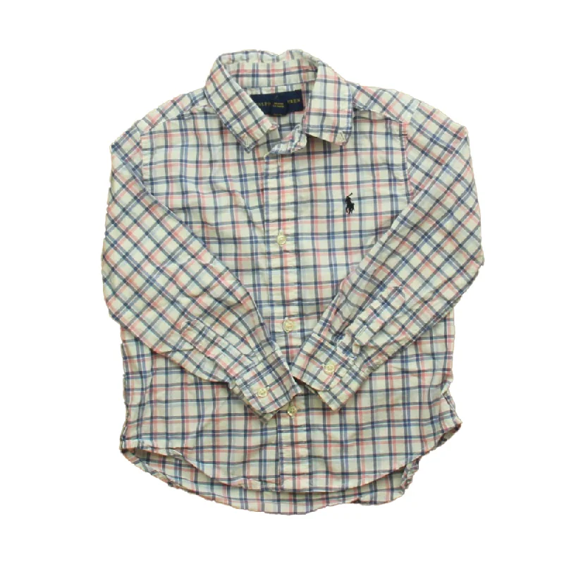 Ralph Lauren Boys Blue | Pink Button Down Long Sleeve