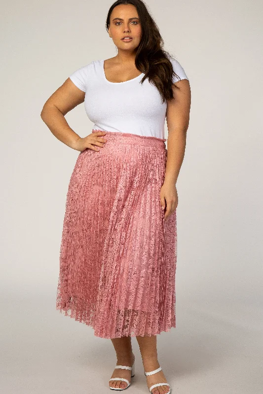 Wrap SkirtPink Lace Plus Midi Skirt