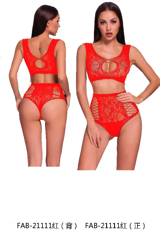 Lingerie  2-Piece Top and Underwear Fishnet Set (FAB-21111)