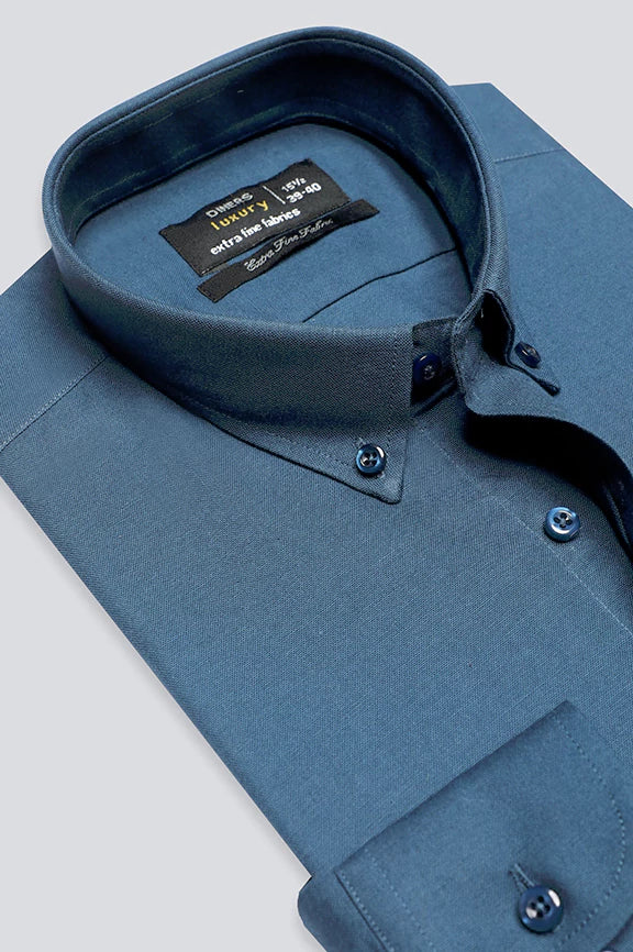 Blue Plain Formal ShirtAsymmetrical Shirts