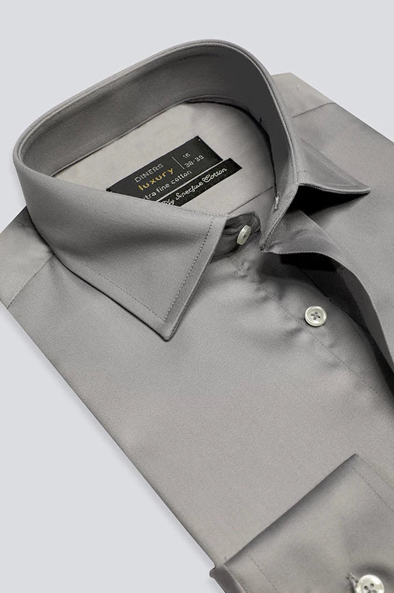 Grey Plain Formal ShirtMetallic Shirts