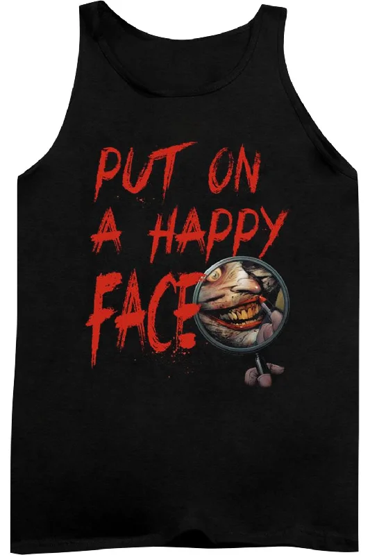 Running jacketBatman Happy Face Adult Tank Top