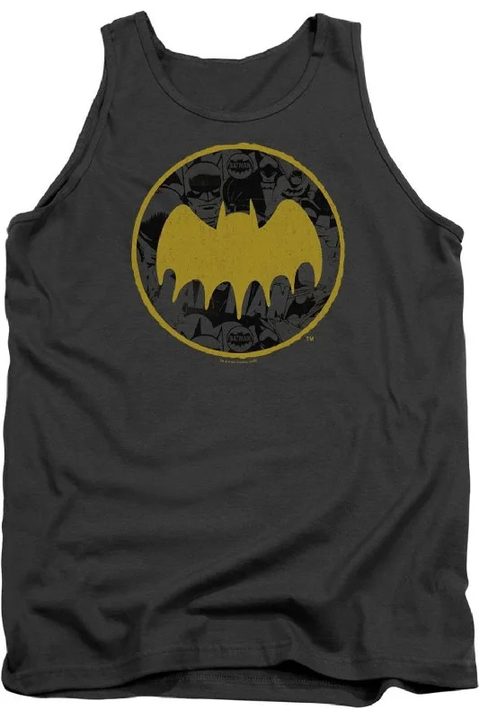 Waterproof teeBatman Vintage Symbol Collage Adult Tank Top