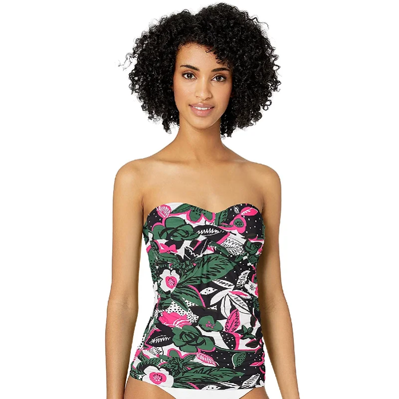 Reflective hoodieAnne Cole Women's Shirred Bandeau Tankini Top, Green Floral, S