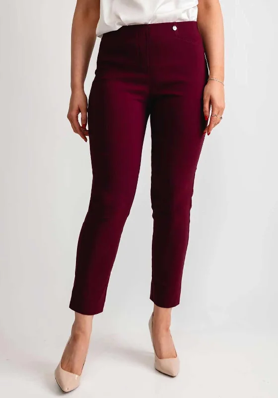 Robell Rose 09 Ankle Grazer Trousers, Wine