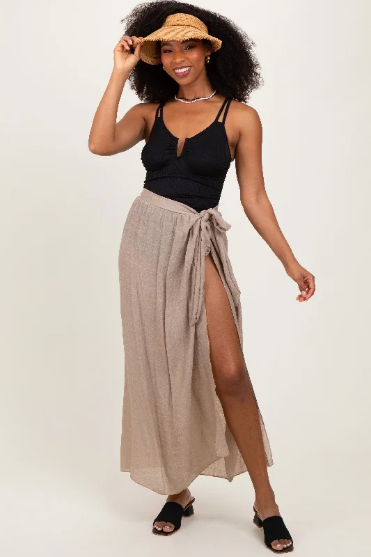 Reflective SkirtBeige Loose Beach Cover Up Skirt