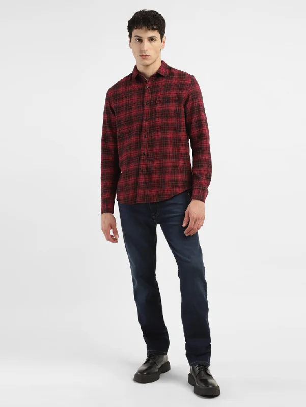 Men's Checkered Spread Collar ShirtOutdoor Shirts