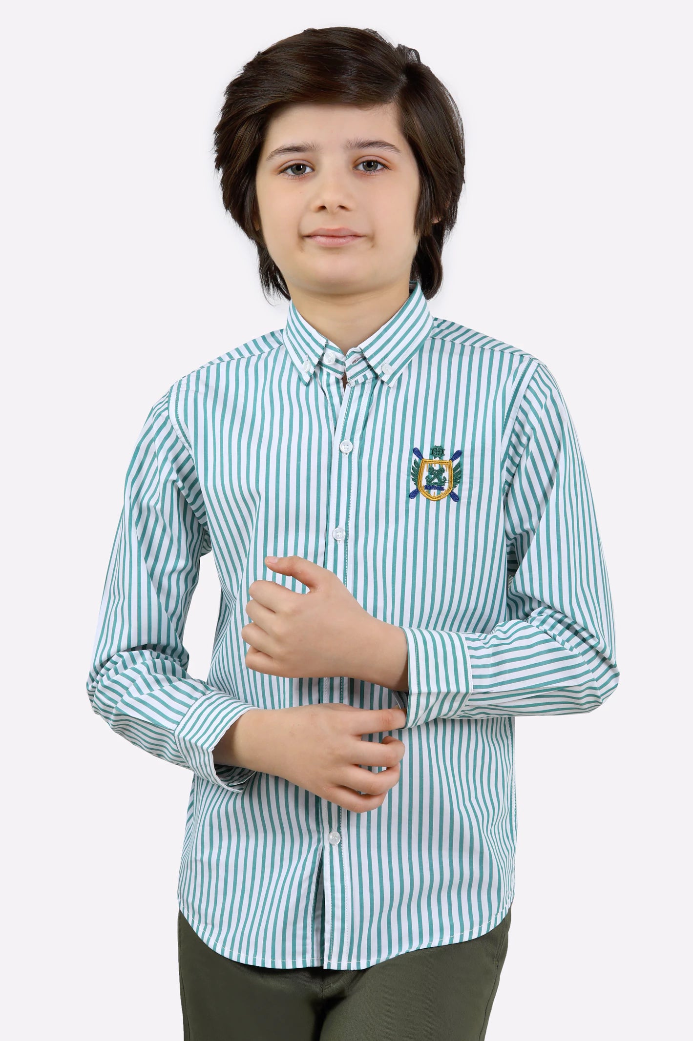 Green Bengal Stripes Casual ShirtAthletic Shirts