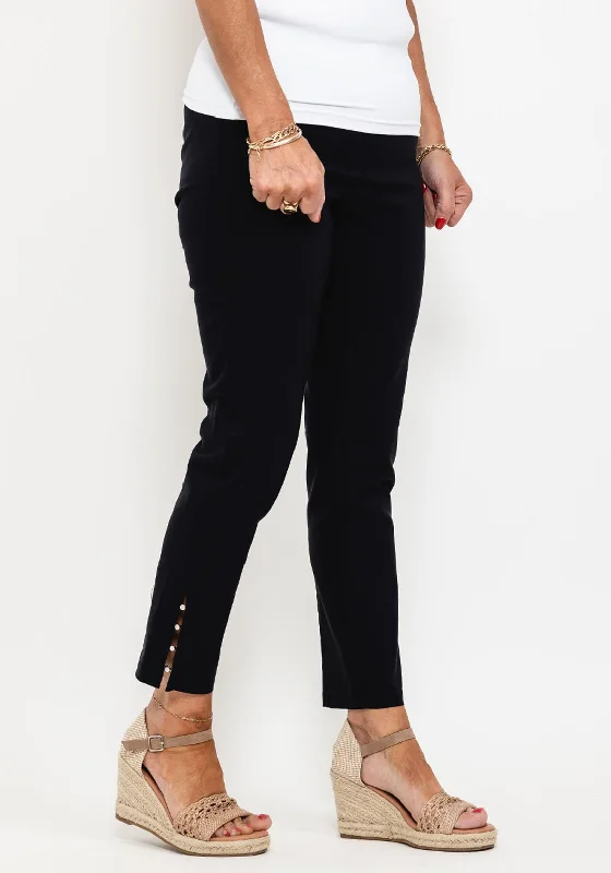 Robell Rose 09 Ankle Grazer Slim Trousers, Navy