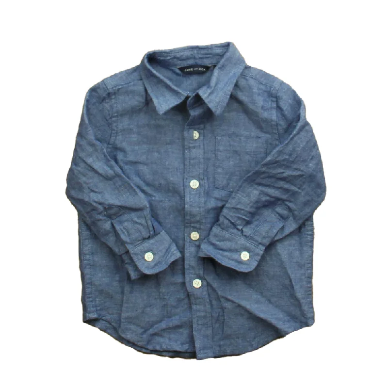 Janie and Jack Boys Blue Button Down Long Sleeve