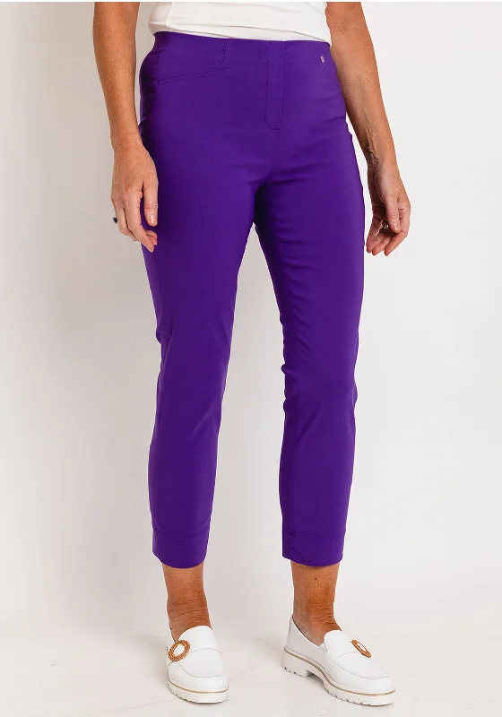 Robell Rose 09 Ankle Grazer Trousers, Deep Purple