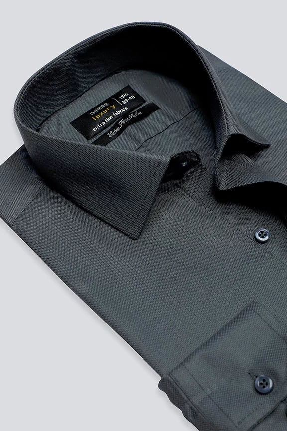 Dark Grey Dobby Textured Formal ShirtBranded Shirts