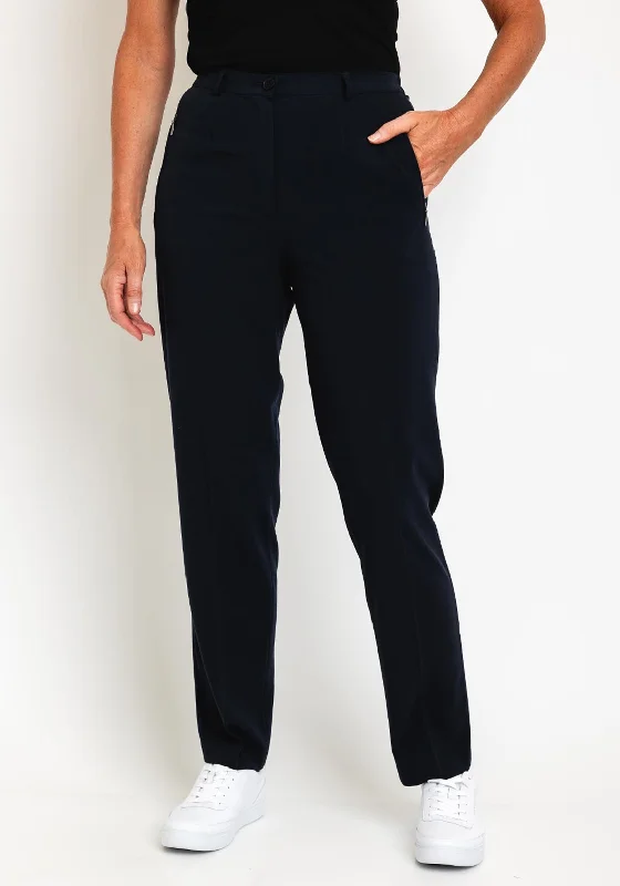 Robell Sahra Full Length Slim Fit Trouser, Navy