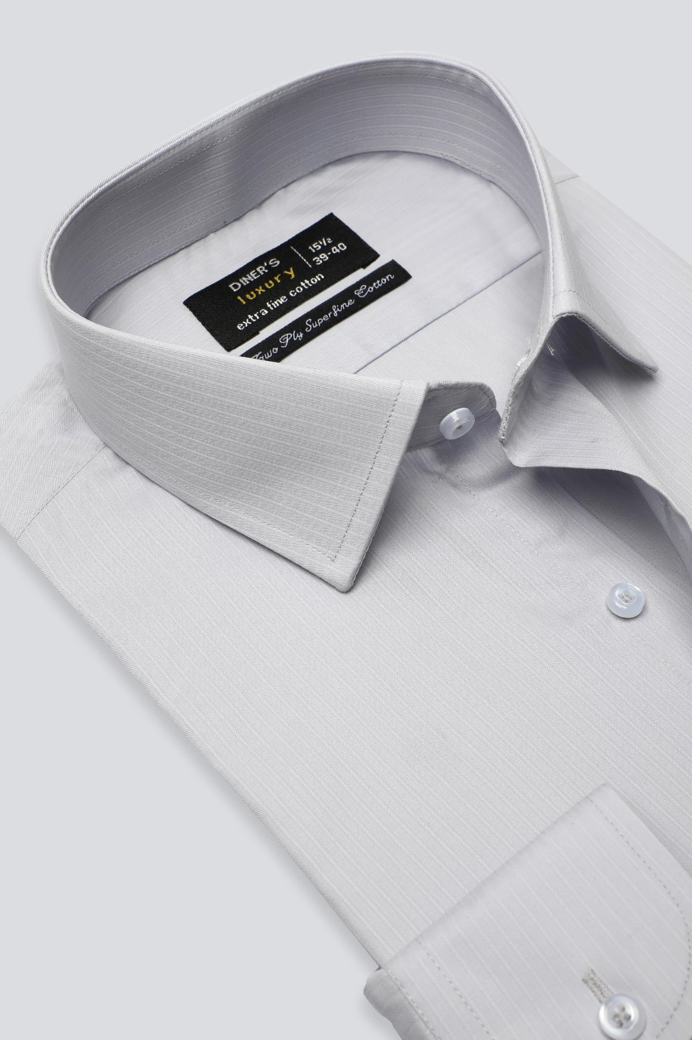 Light Grey Stripe Textured Formal ShirtCollege Shirts