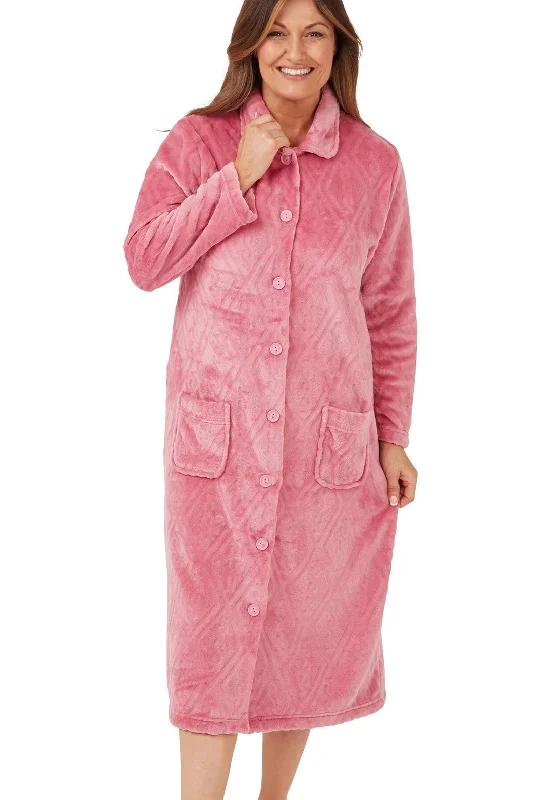 Marlon Diamond Print Embossed Robe, Pink