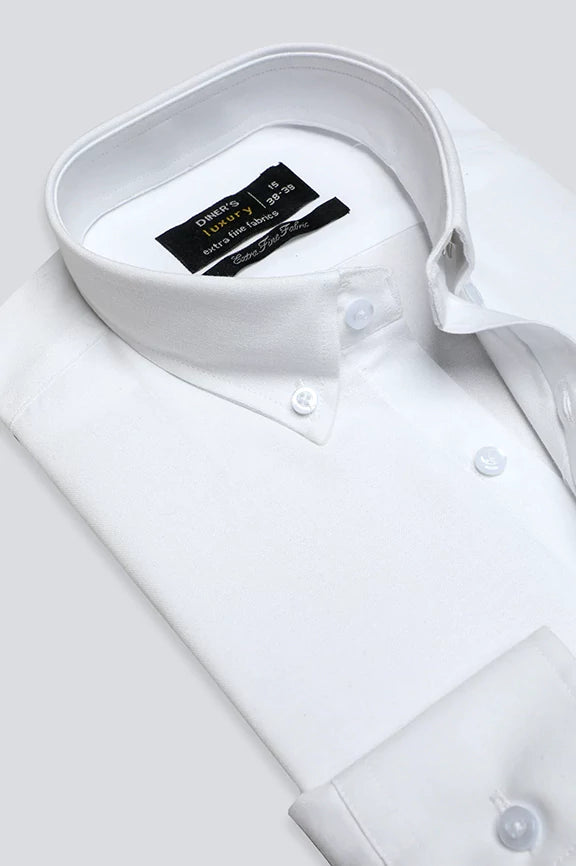 White Plain Formal ShirtMesh Shirts