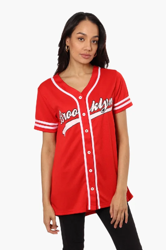 Mecca Brooklyn Printed Baseball Tee - RedVelvet T-Shirts