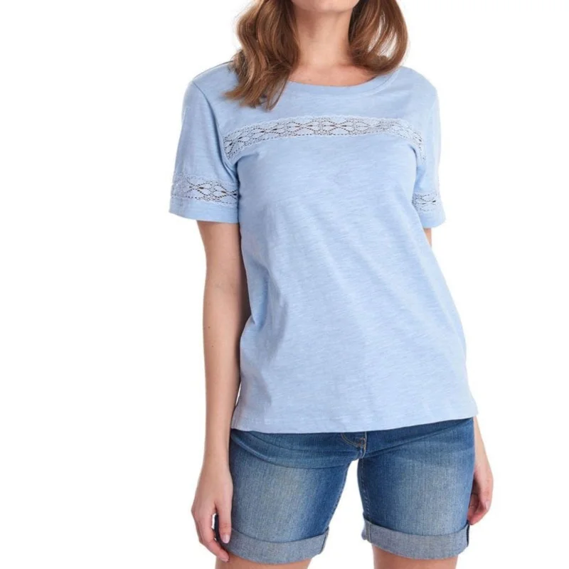 BARBOUR Pier Cotton Tee With Lace DetailStatement T-Shirts