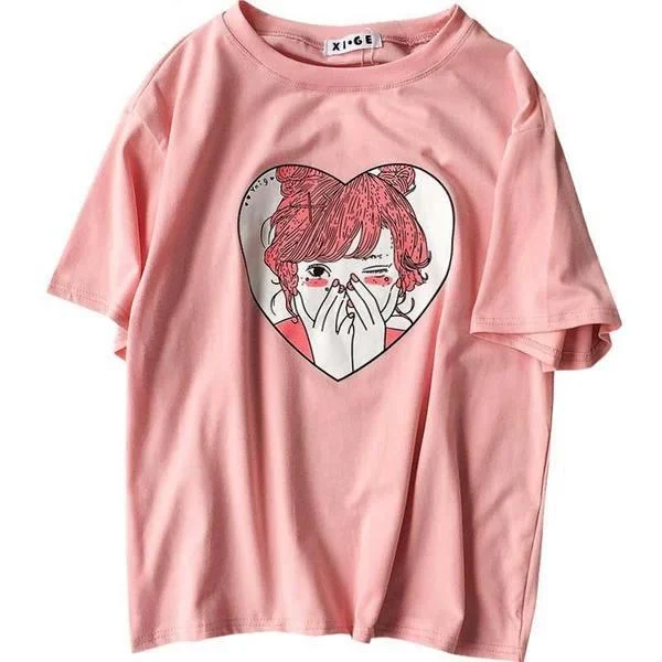 Blushy Girl TeePrinted T-Shirts