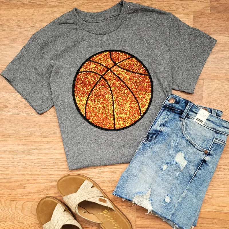 Hazel Blues® |  Large Basketball Sequin Patch TeeOrganic Cotton T-Shirts