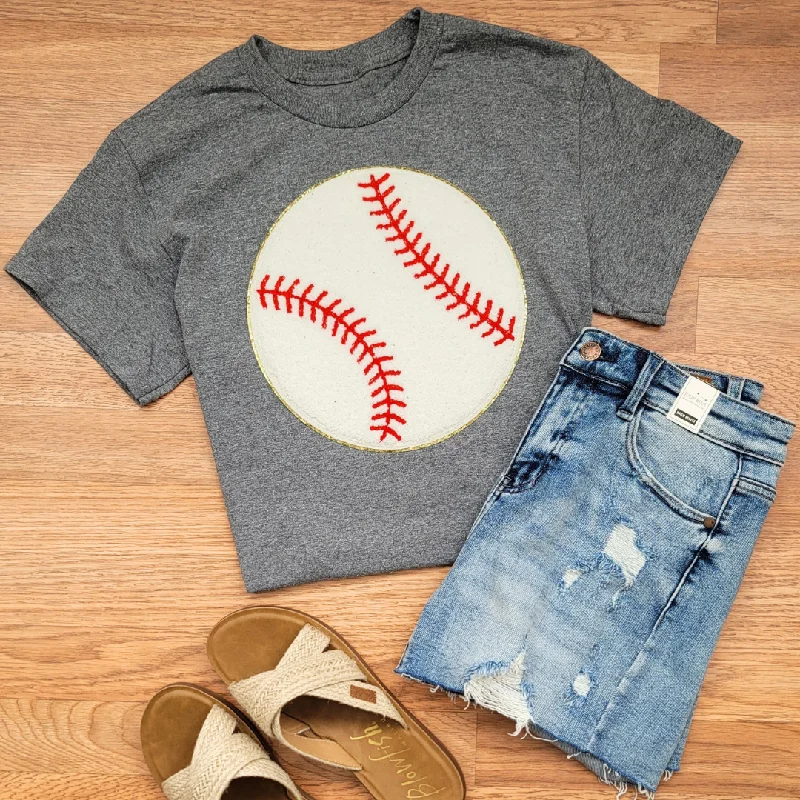 Hazel Blues® |  Large Baseball Chenille Patch TeeBamboo T-Shirts