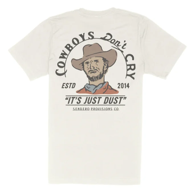 Men's Cowboys Don't Cry Vintage White TeeCropped T-Shirts