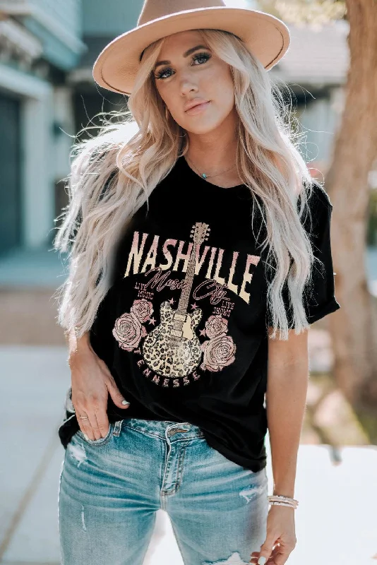 Hazel Blues® | NASHVILLE MUSIC CITY Graphic TeeWaterproof T-Shirts