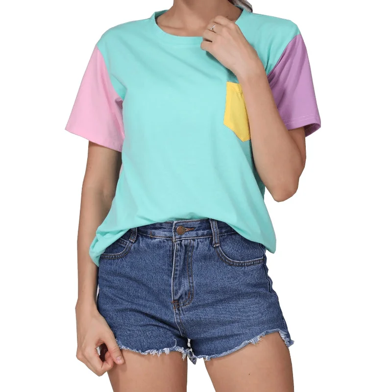 Pastel Patchwork TeeStriped T-Shirts