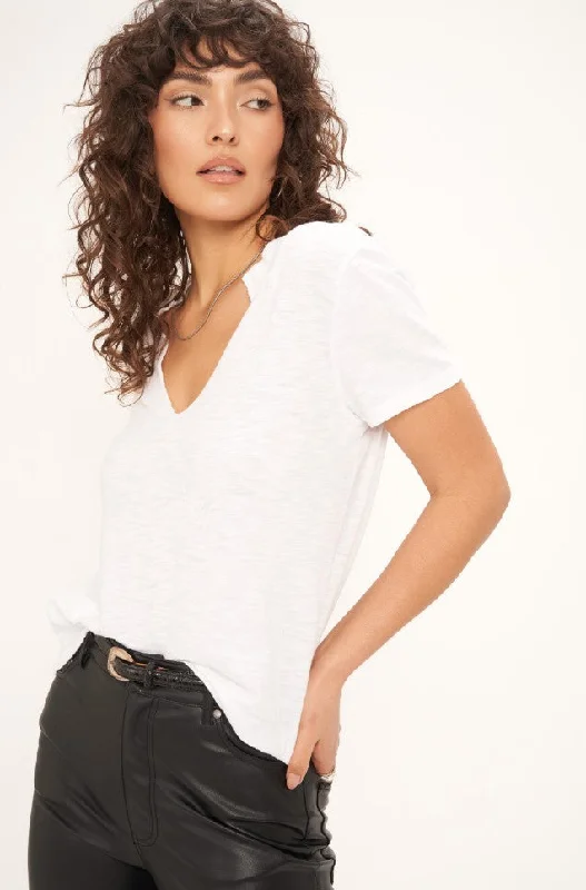 Plata Notched Tee in WhitePlush T-Shirts