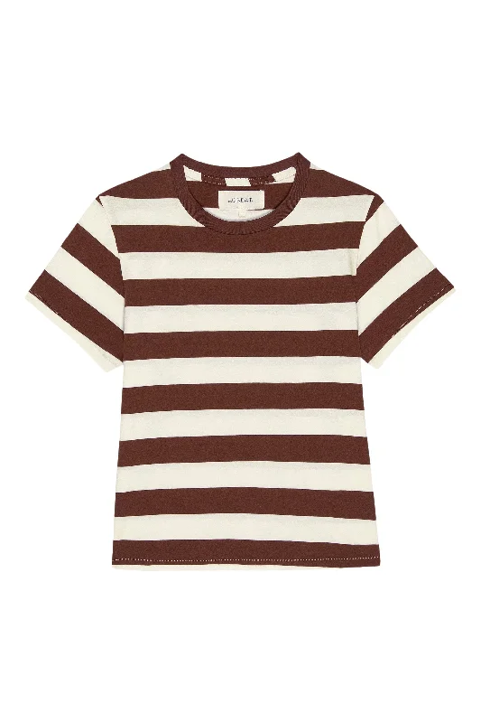 The Great Little Tee in Cognac StripeSheer T-Shirts