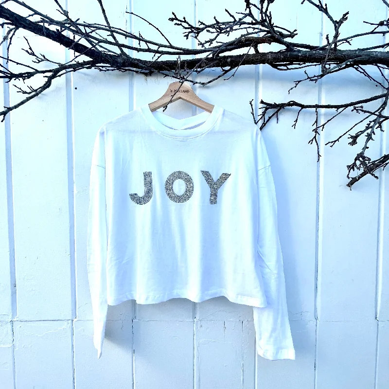 VH-T165 Crystal JOY Boxy WHT L/S TeeSlim Fit T-Shirts