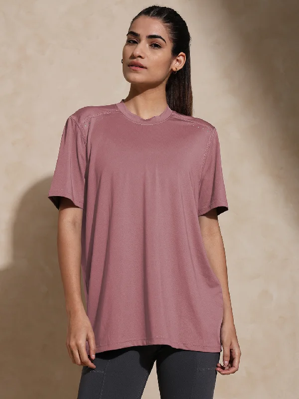 Boyfriend Traq Dry Tee Blush PinkBoat Neck T-Shirts