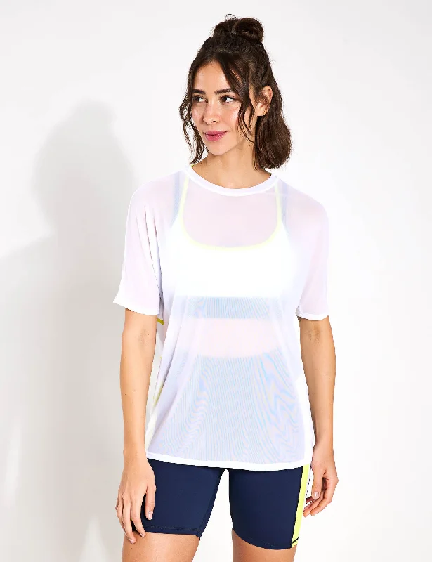 Heidi Sports Tee - White/LimeCropped T-Shirts