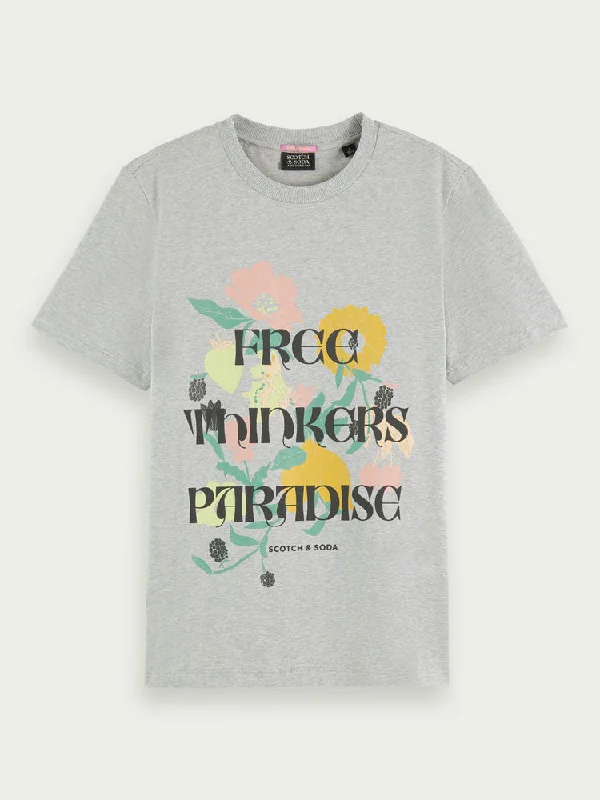 Scotch & Soda Slogan Tee GreyWork T-Shirts