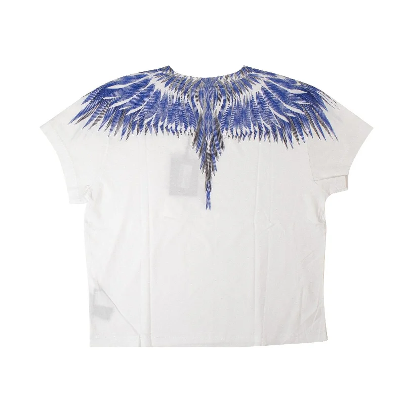 Marcelo Burlon Sharp Wings Squared Tee - White/BlueYoga T-Shirts