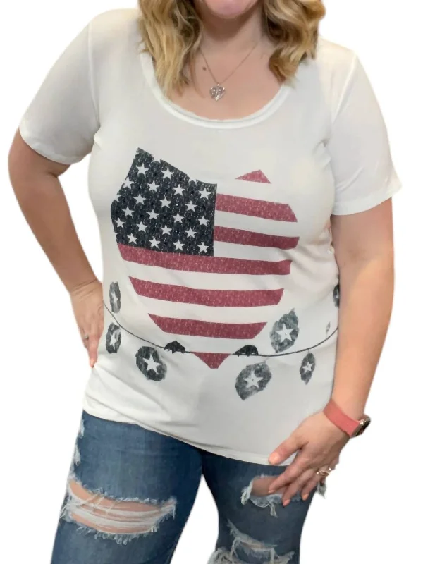 Usa Flag Tee In Off WhitePunk T-Shirts