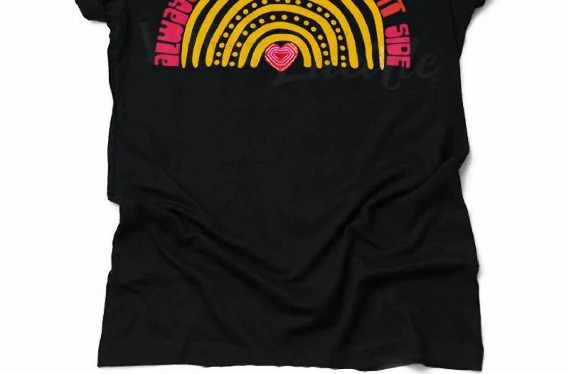 Women's Always Look On The Bright Side Graphic Tee In BlackPerformance T-Shirts